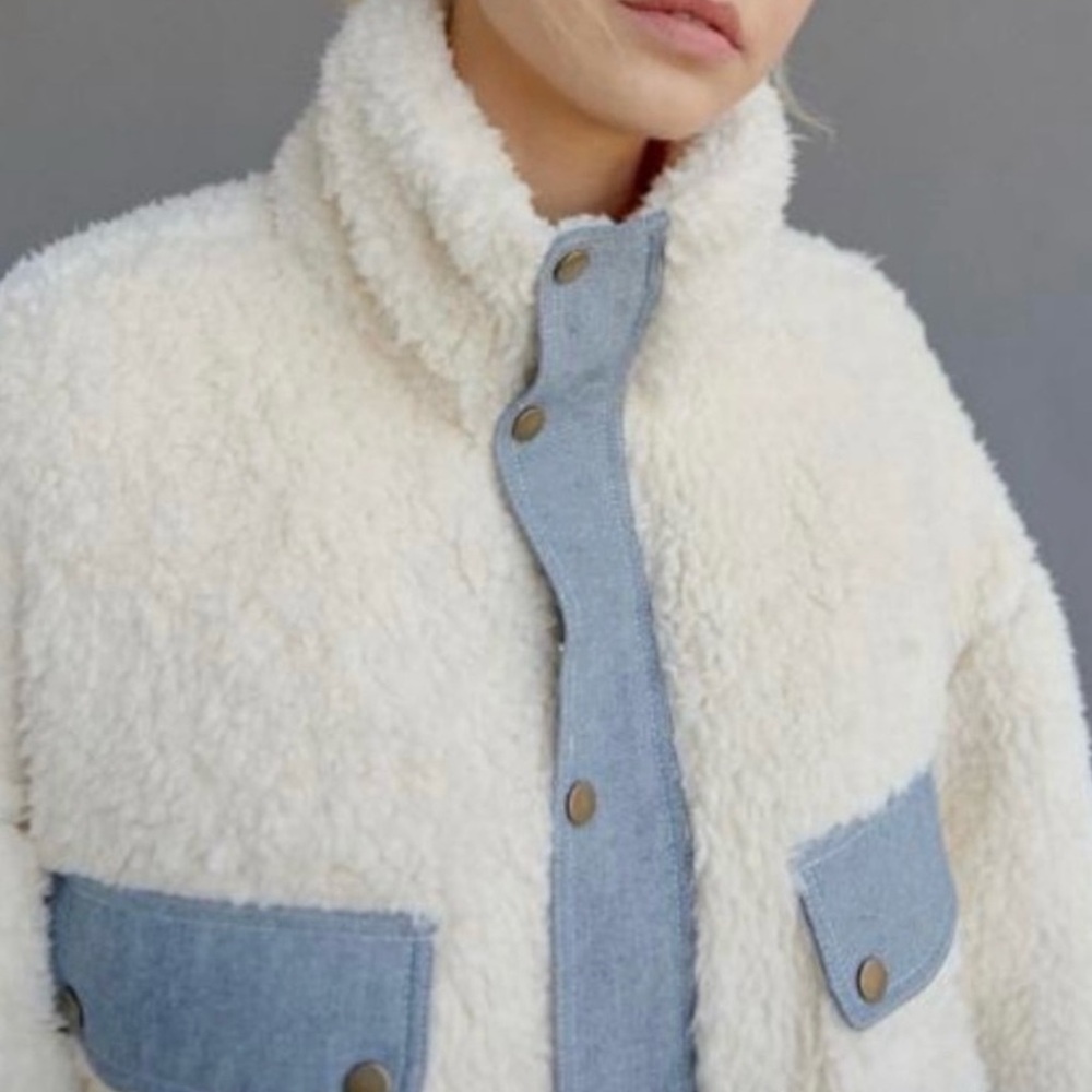 Urban Outfitters Laura Sherpa and Denim Jacket